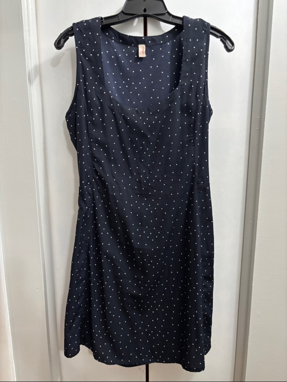 Women's Navy Star patterned Sleeveless Dress with back cut out